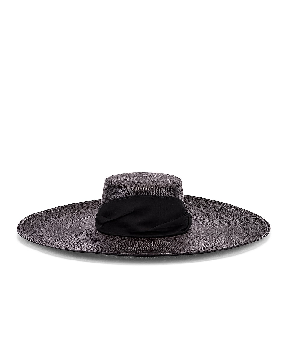 Image 1 of SENSI STUDIO Extra Long Brim Cordovez Hat in Black