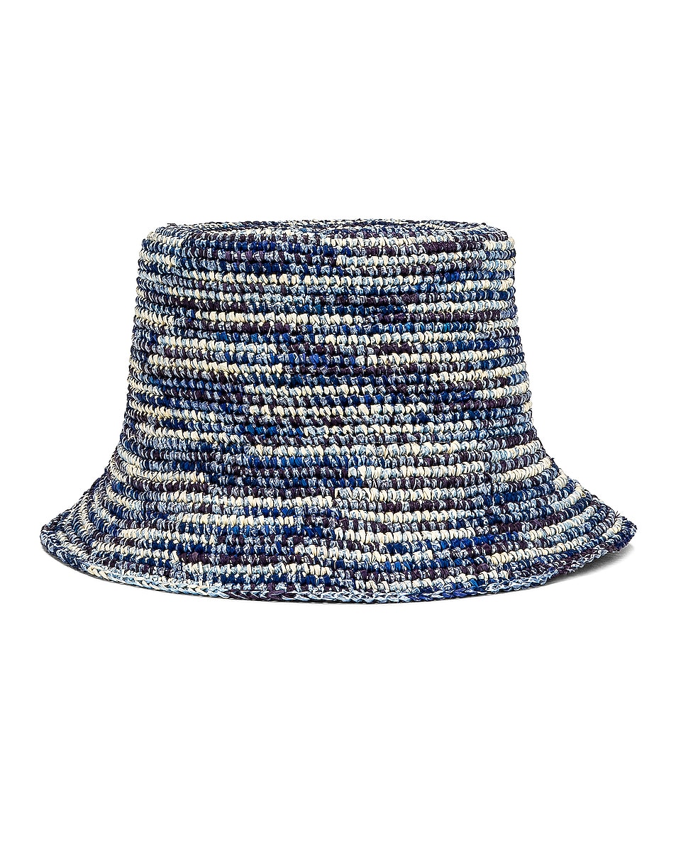 Image 1 of SENSI STUDIO The Traveler Lampshade Hat in Multicolor Blue