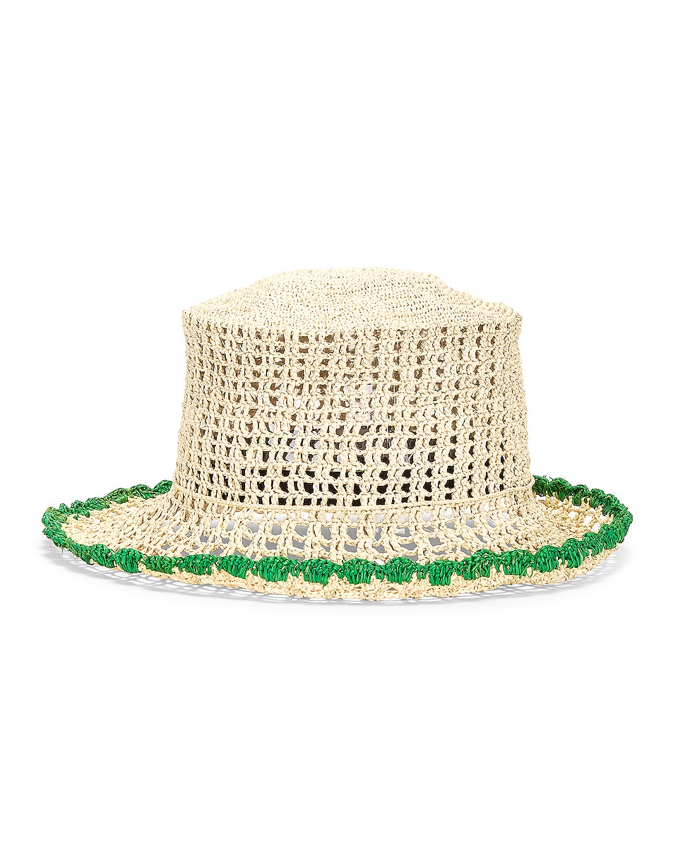 Image 1 of SENSI STUDIO Crochet Hippie Hat in Natural Green