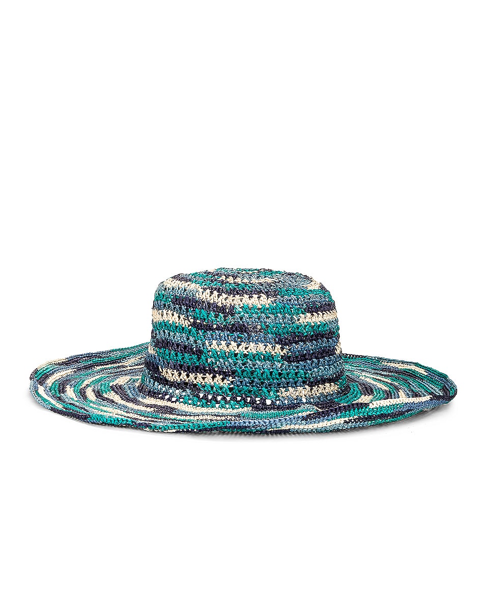 Image 1 of SENSI STUDIO Hippie Fiesta Hat in Blue