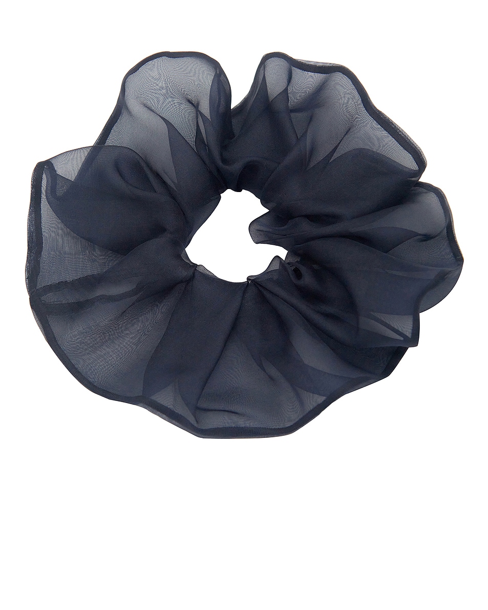 Image 1 of SOPHIE BUHAI Organza Hair Scrunchie in Navy