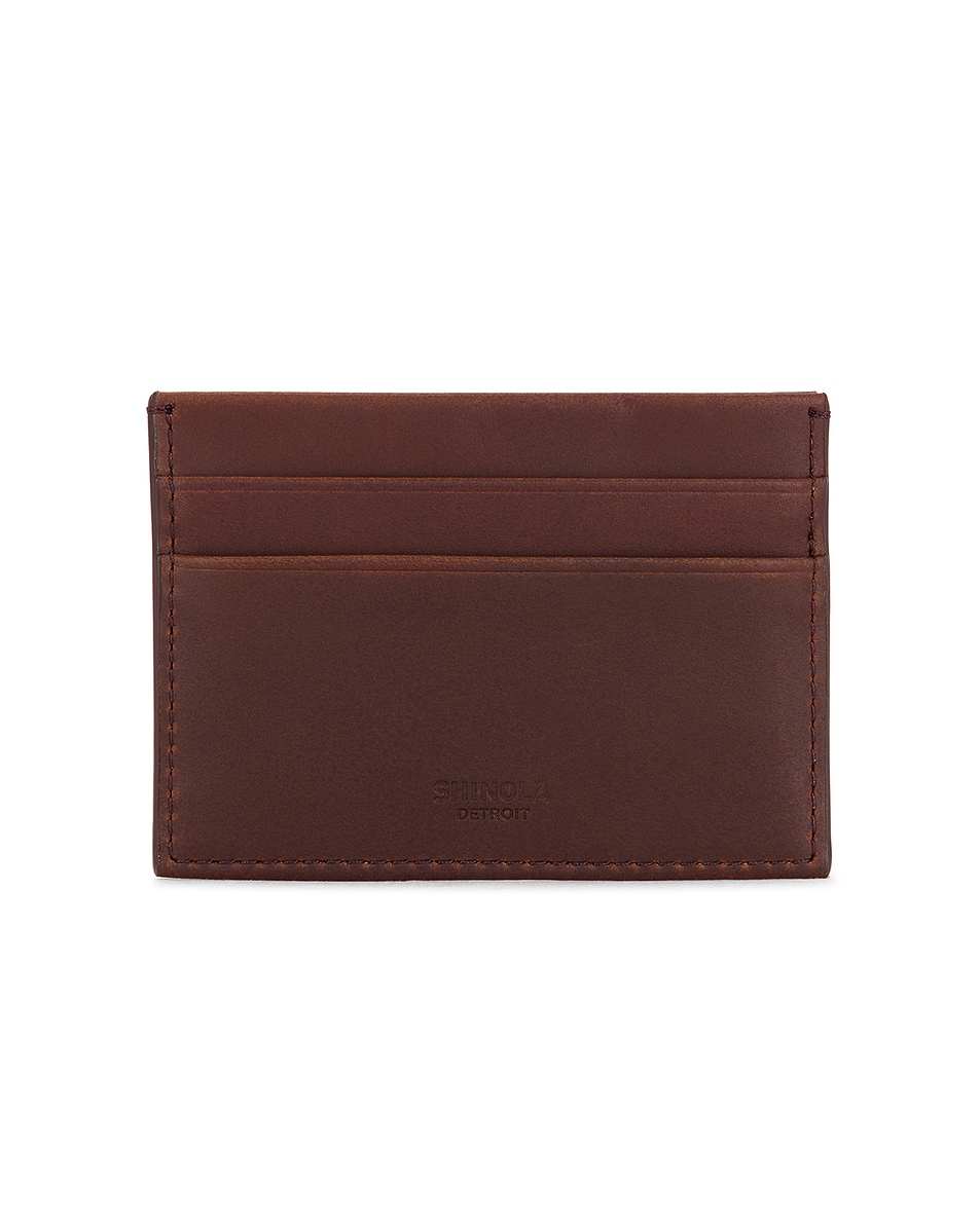 Image 1 of Shinola 5 Pocket Card Case Navigator in Med Brown