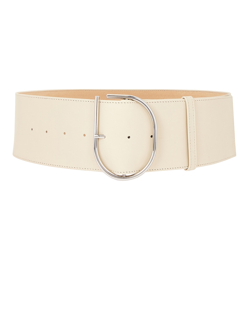 Image 1 of SIR. Rocco Wide Leather Belt in Cream