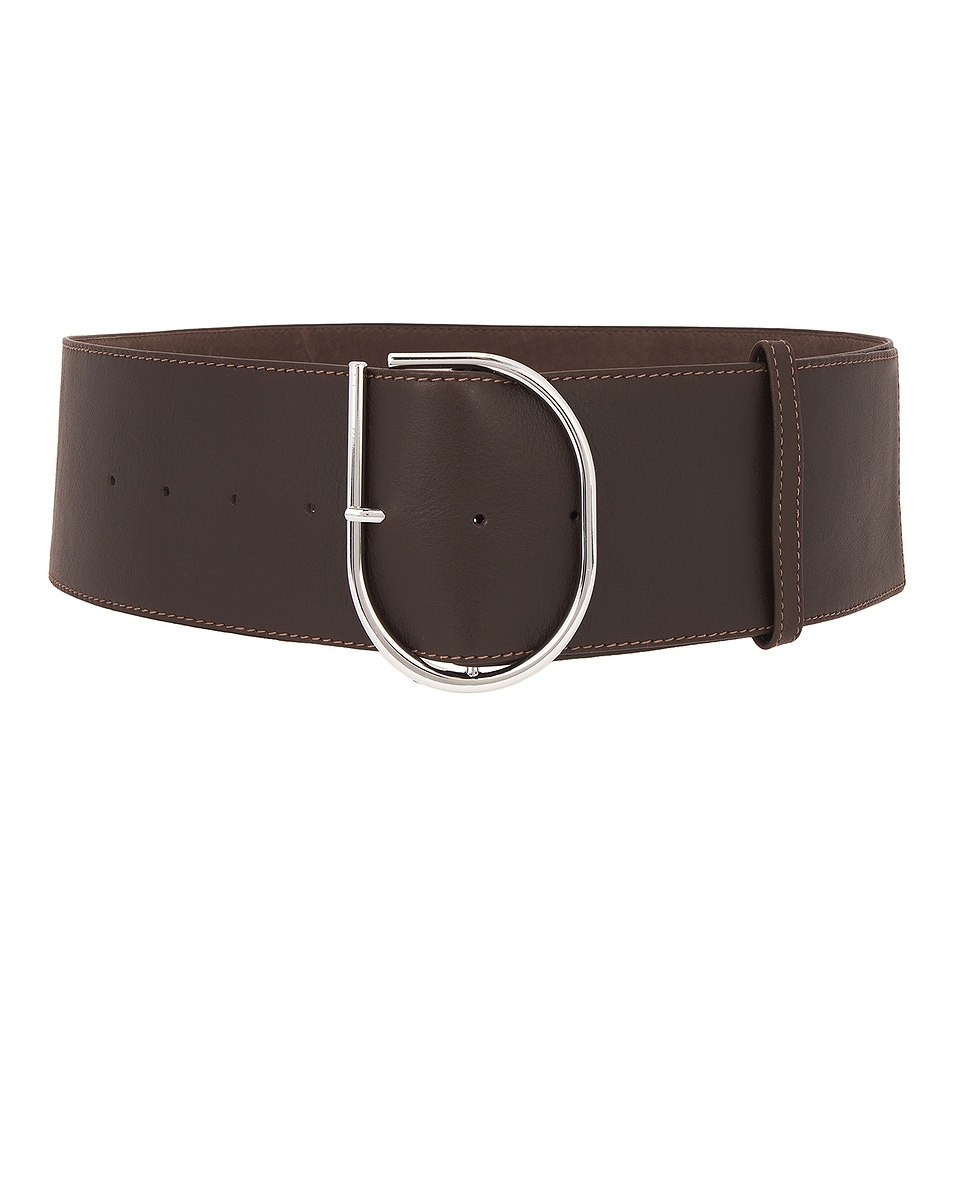 Image 1 of SIR. Rocco Wide Leather Belt in Chocolate
