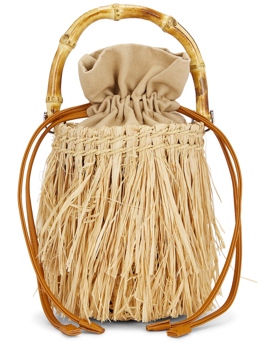 Image 1 of SIMONMILLER Tiki Fringe Handbag in Natural