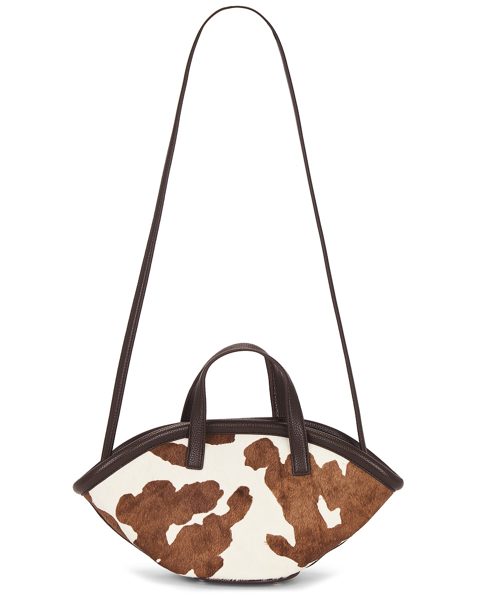 Image 1 of SIMONMILLER Haircalf Mini Mercado Tote Bag in Cow Print