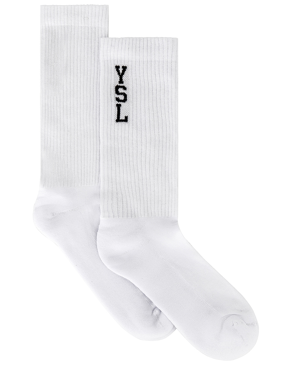 Image 1 of Saint Laurent Socks in Blanc
