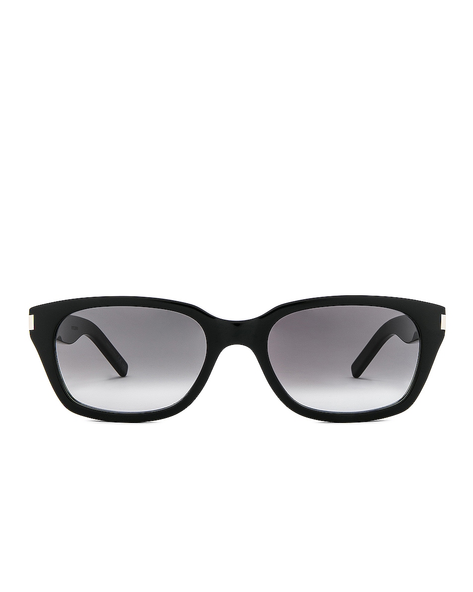 Image 1 of Saint Laurent SL 522 Sunglasses in Shiny Black & Gradient Grey