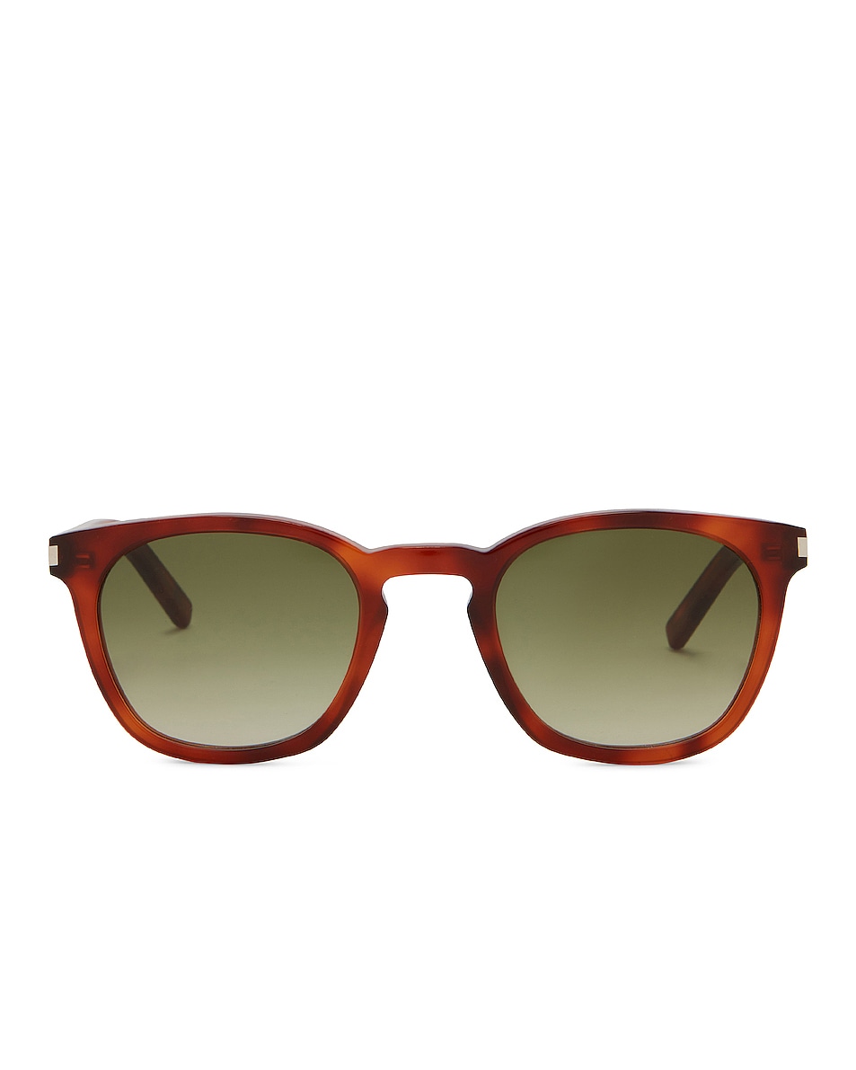 Image 1 of Saint Laurent SL 28 Sunglasses in Shiny Blond Havana & Gradient Green