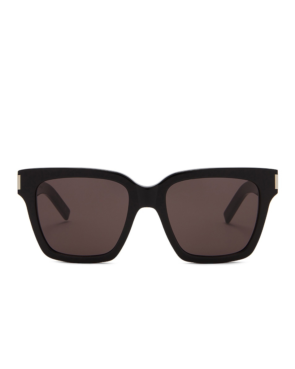 Image 1 of Saint Laurent SL 507 Sunglasses in Shiny Black & Solid Grey