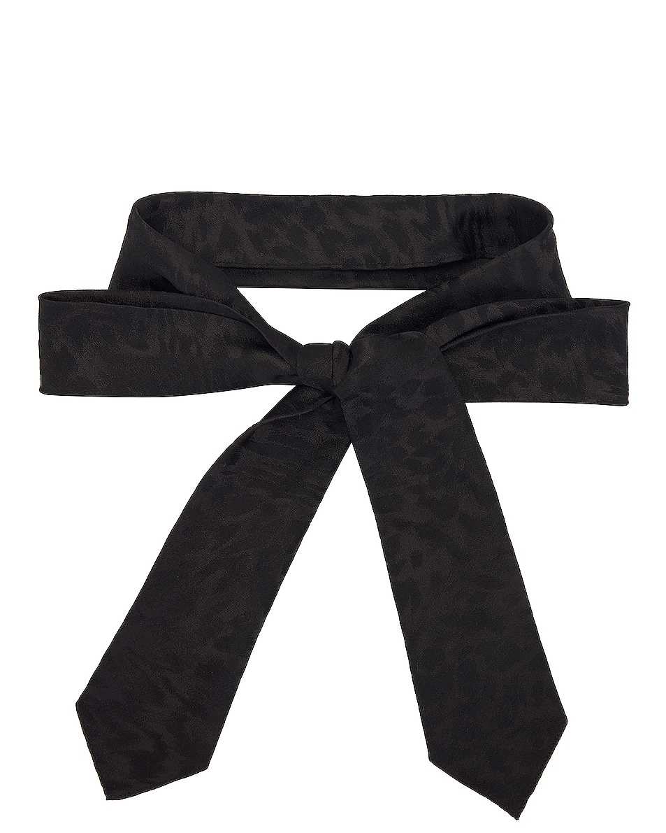 Image 1 of Saint Laurent Leopard Print Large Tie in Black