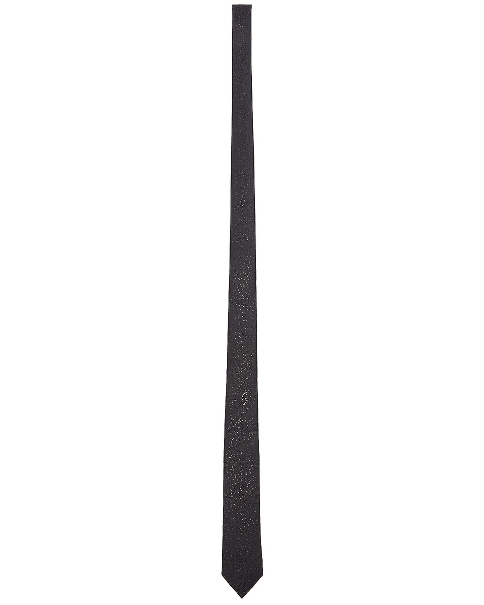 Image 1 of Saint Laurent Glittering Tie in Black