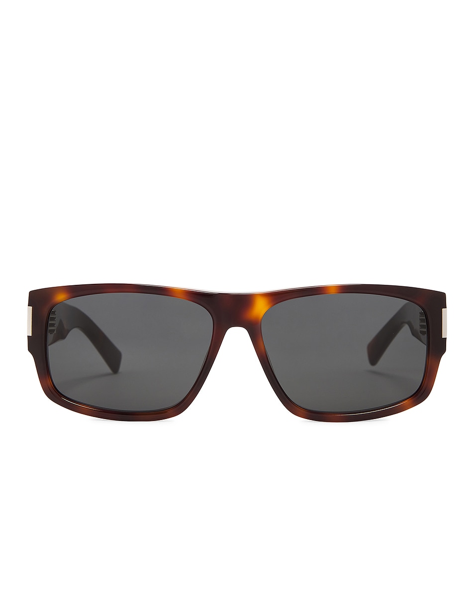Image 1 of Saint Laurent Rectangle Sunglasses in Havana & Black