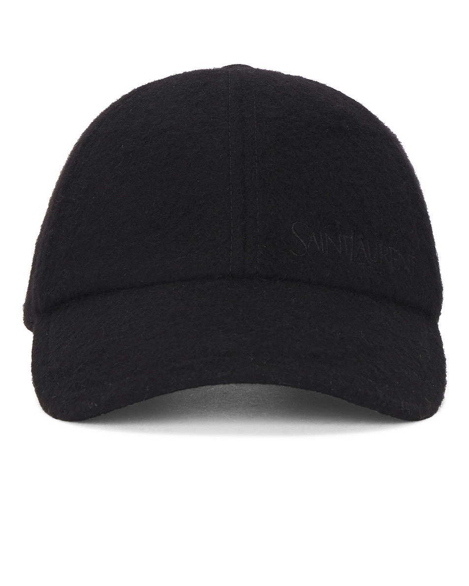 Image 1 of Saint Laurent Embroidered Hat in Black