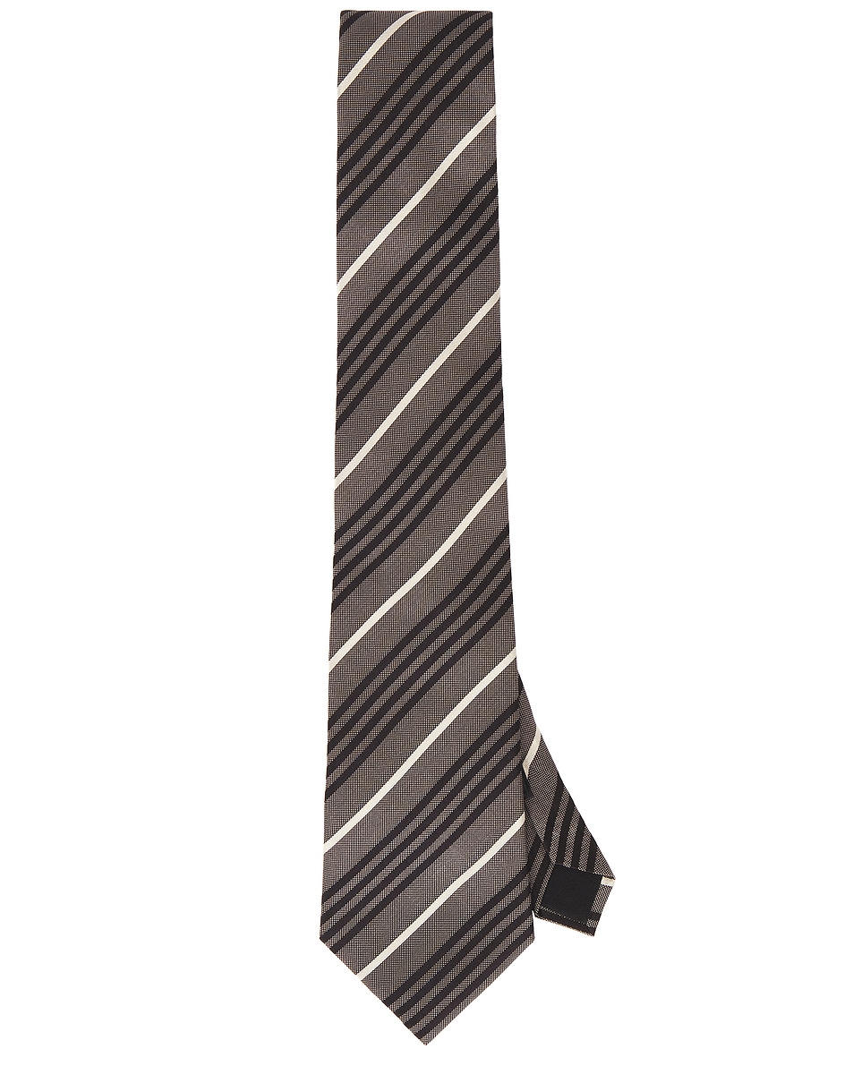 Image 1 of Saint Laurent Tie in Taupe & Black