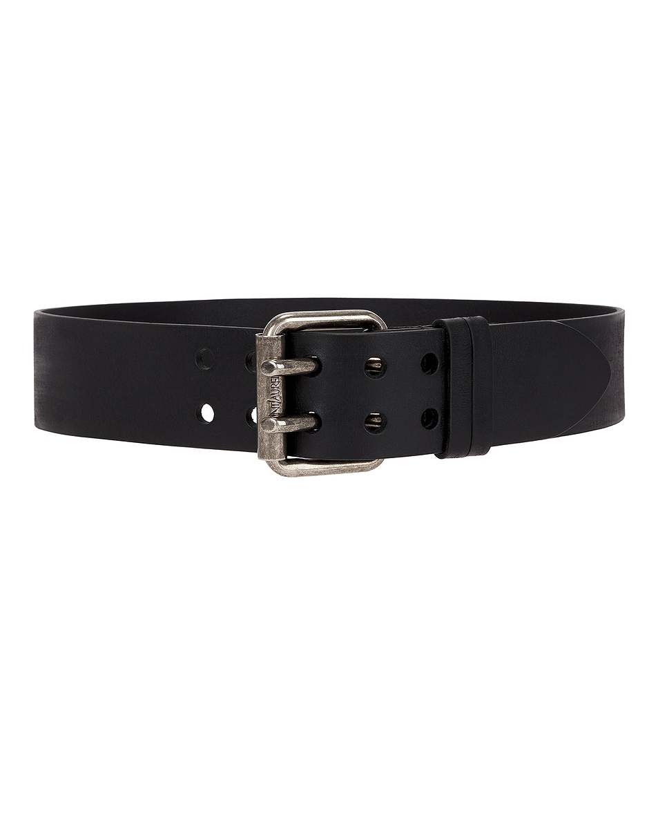Image 1 of Saint Laurent 5cm Ceinture Boucle Motorcycle Belt in Black