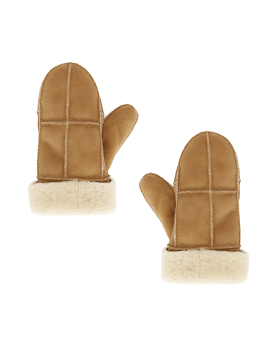 Image 1 of Saint Laurent Shearling Mittens in Beige