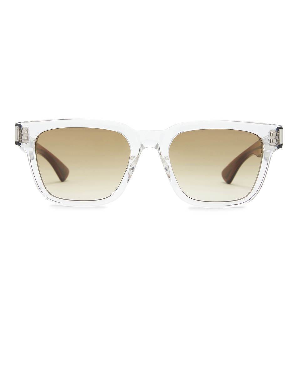 Image 1 of Saint Laurent Rectangular Sunglasses in Crystal & Brown