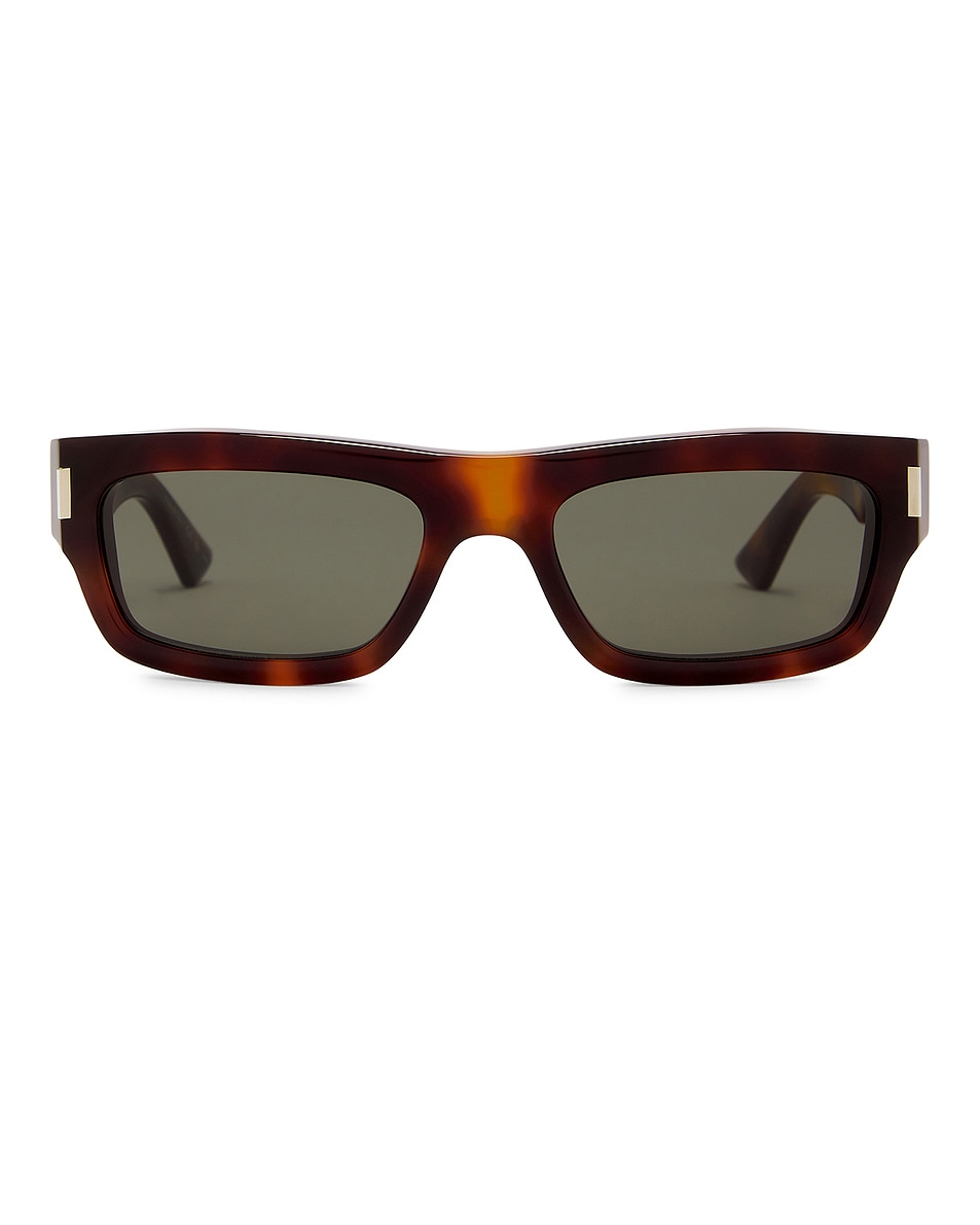 Image 1 of Saint Laurent Rectangular Sunglasses in Havana & Grey