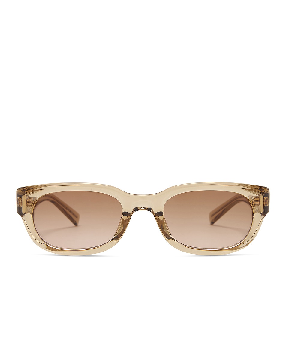 Image 1 of Saint Laurent Rectangular Sunglasses in Yellow & Brown