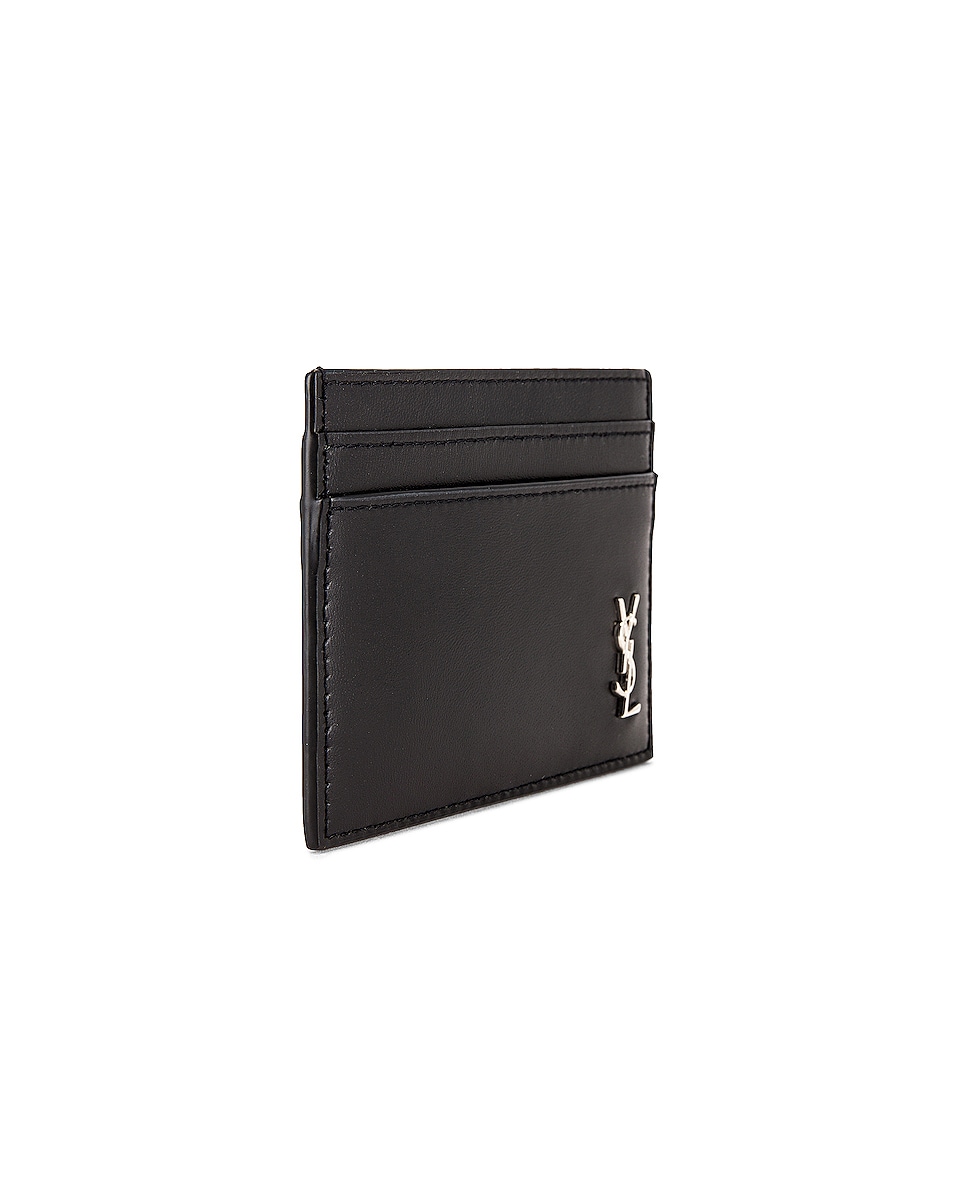 Saint Laurent YSL Credit Card Holder in Black FWRD