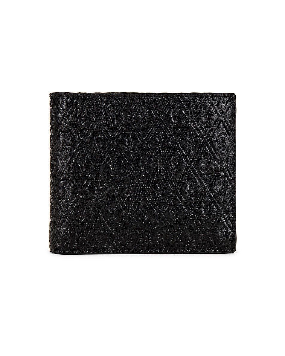 Image 1 of Saint Laurent All Over Monogramme Bifold Wallet in Black