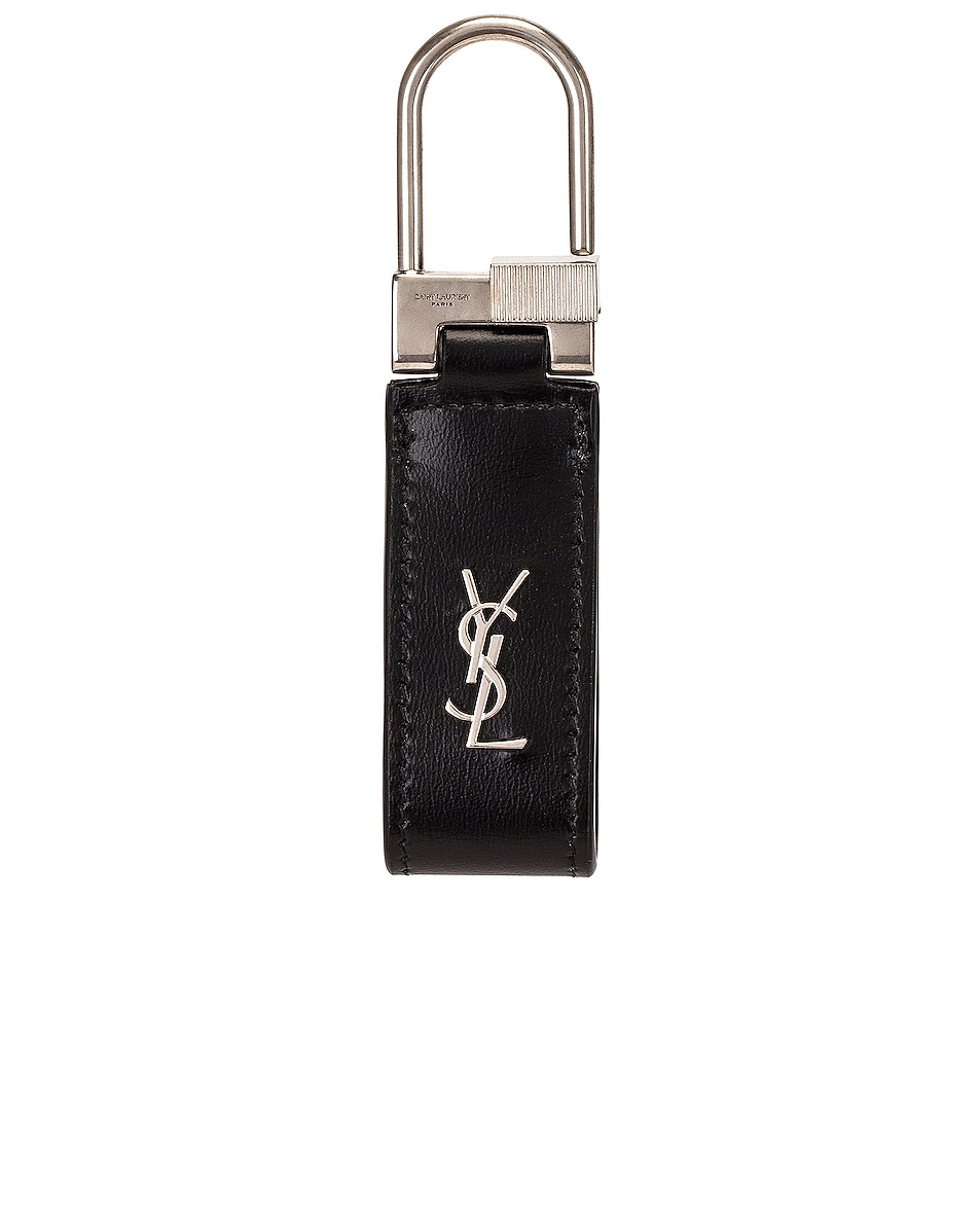 Image 1 of Saint Laurent YSL Tiny Key Chain in Nero