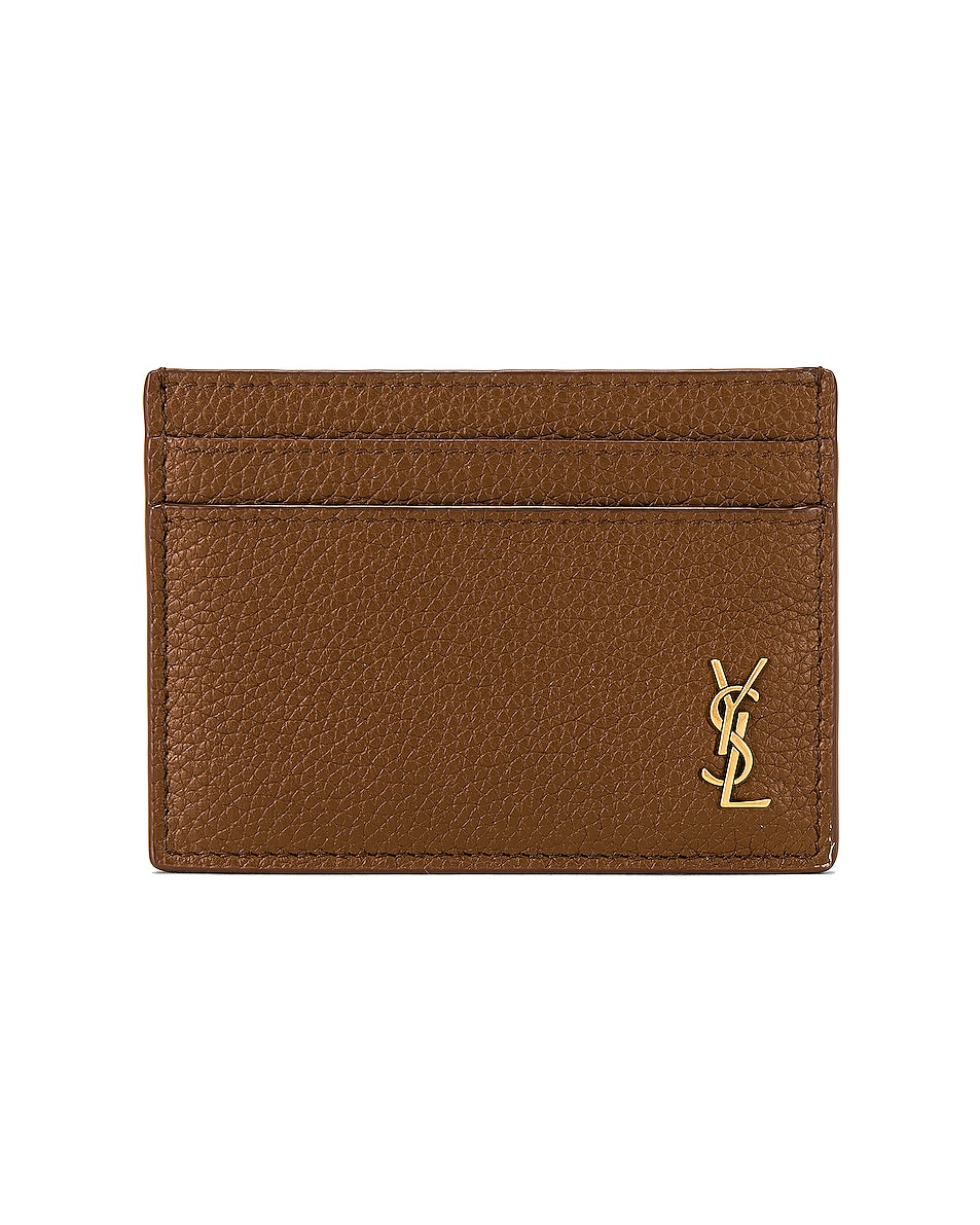Image 1 of Saint Laurent Credit Card Case in Toasted Brown