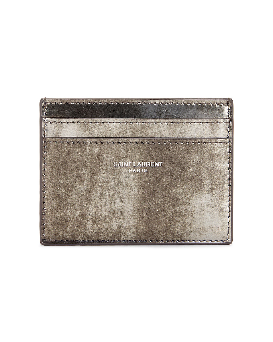 Image 1 of Saint Laurent Ysl Credit Card Case in Anthracite