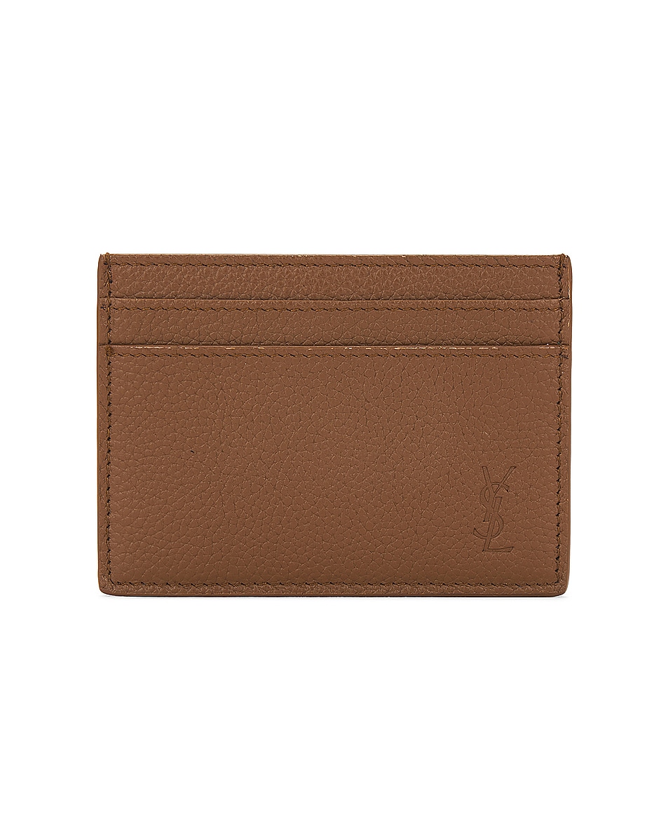 Image 1 of Saint Laurent Pcc Card Holder in Grained Brown
