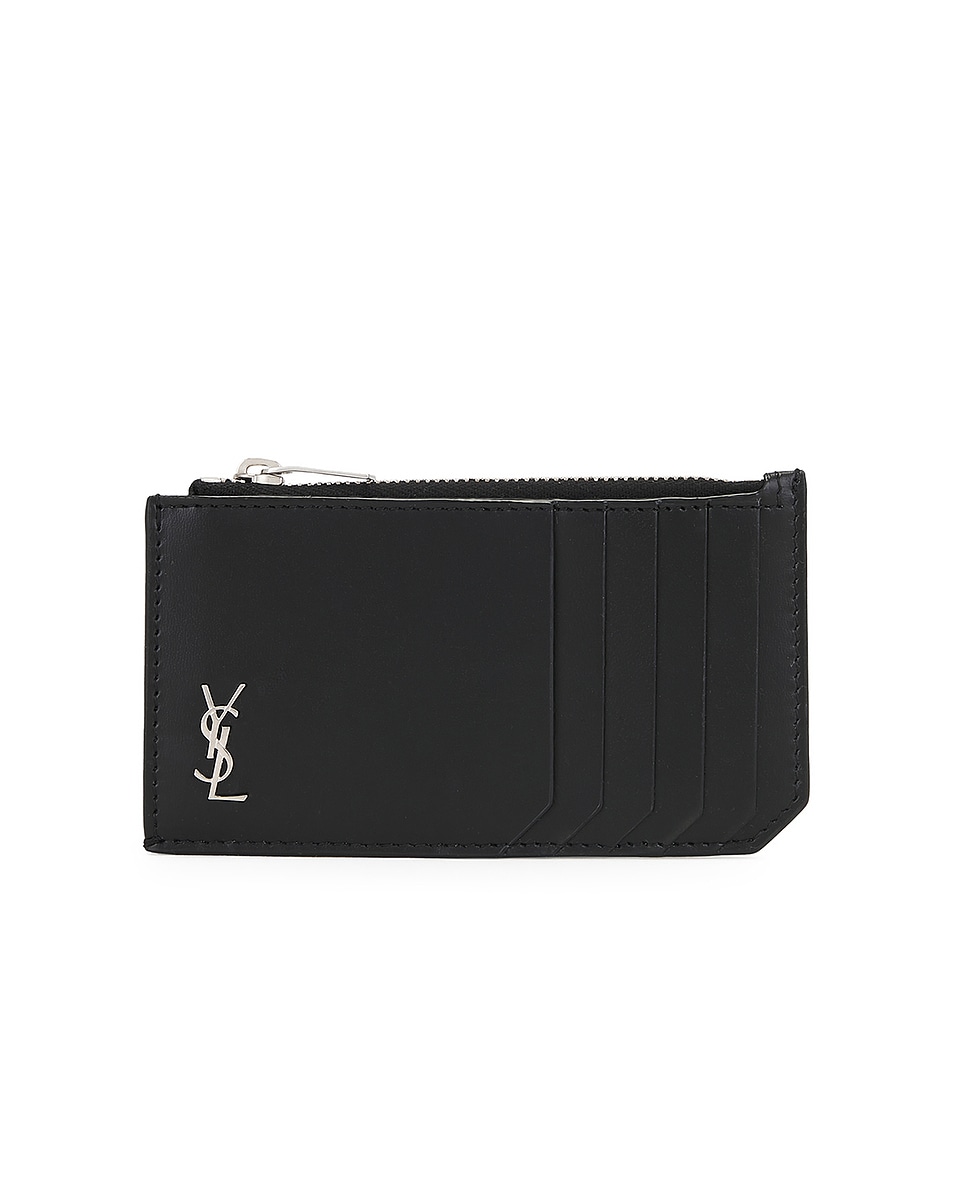 Image 1 of Saint Laurent YSL Credit Card Holder in Black