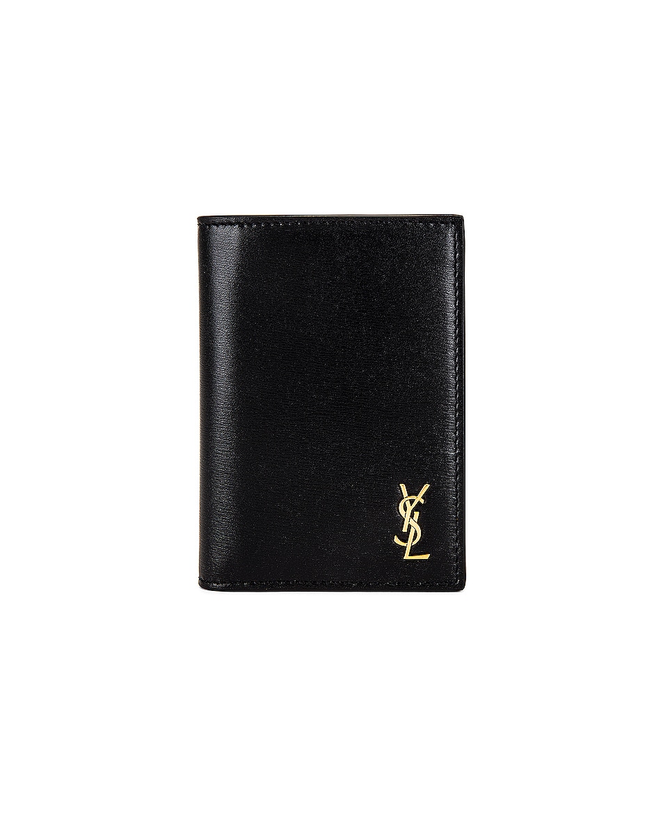 Saint Laurent YSL Men Wallet in Black | FWRD