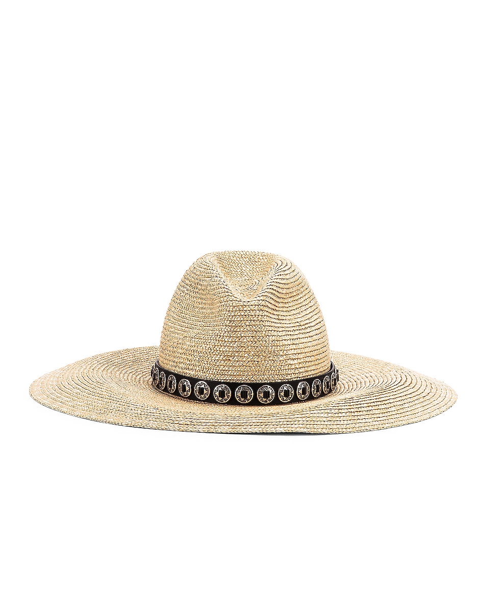 Image 1 of Saint Laurent Maxi Hat in Beige & Grey