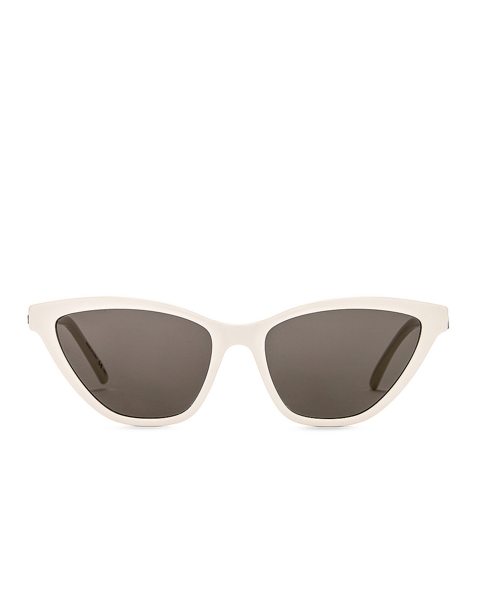 Image 1 of Saint Laurent Cat Eye Sunglasses in Shiny Ivory