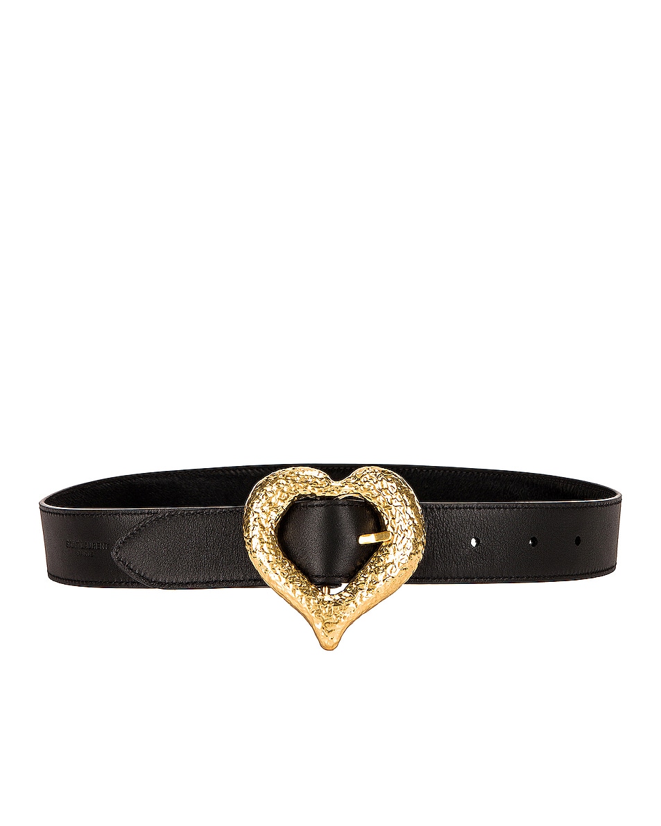 Image 1 of Saint Laurent Heart Belt in Noir