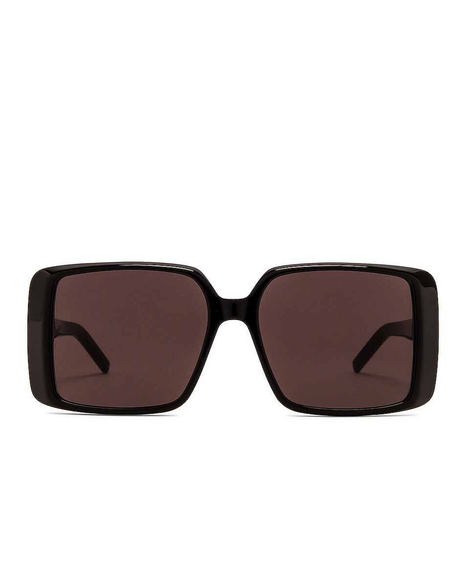Image 1 of Saint Laurent Oversize Acetate Square Sunglasses in Shiny Black