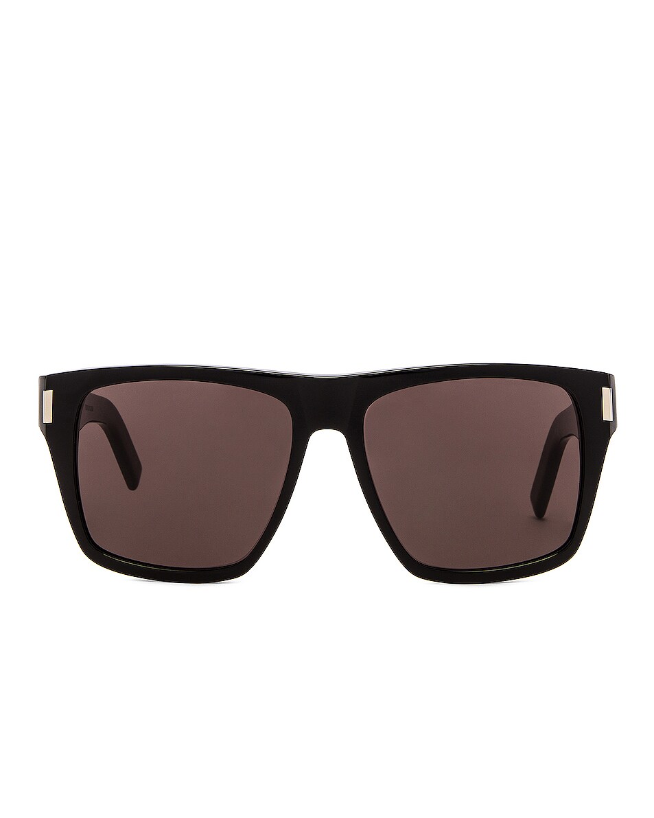 Image 1 of Saint Laurent Flat Top Sunglasses in Shiny Black