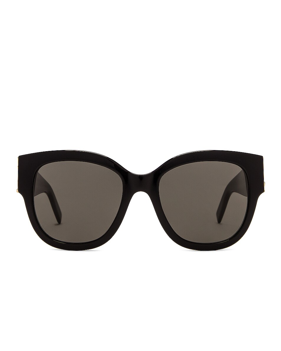 Image 1 of Saint Laurent Monogram Oversize Sunglasses in Shiny Black