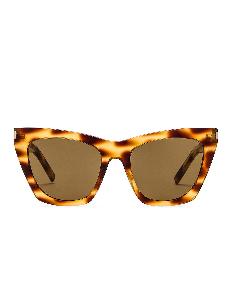 Image 1 of Saint Laurent Kate Sunglasses in Shiny Medium Giraffe Spotted Havana