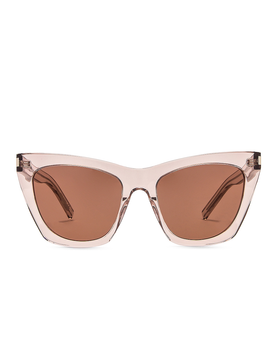 Image 1 of Saint Laurent Kate Sunglasses in Shiny Transparent Powder