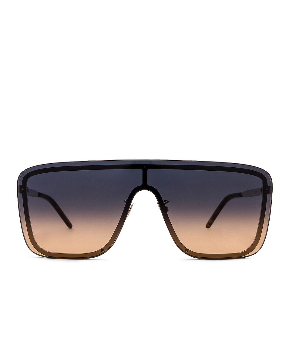 Image 1 of Saint Laurent Mask Sunglasses in Shiny Silver