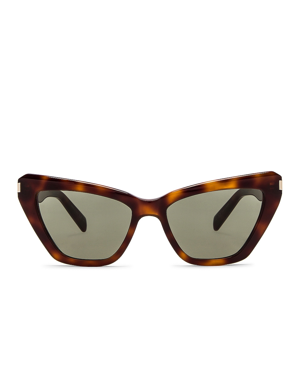Image 1 of Saint Laurent Cat Eye Sunglasses in Shiny Medium Havana