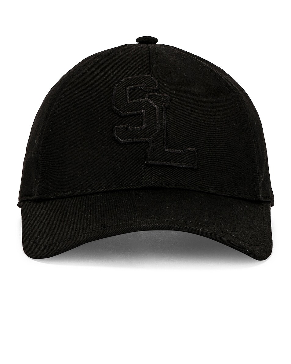 Image 1 of Saint Laurent Denim SL Hat in Black