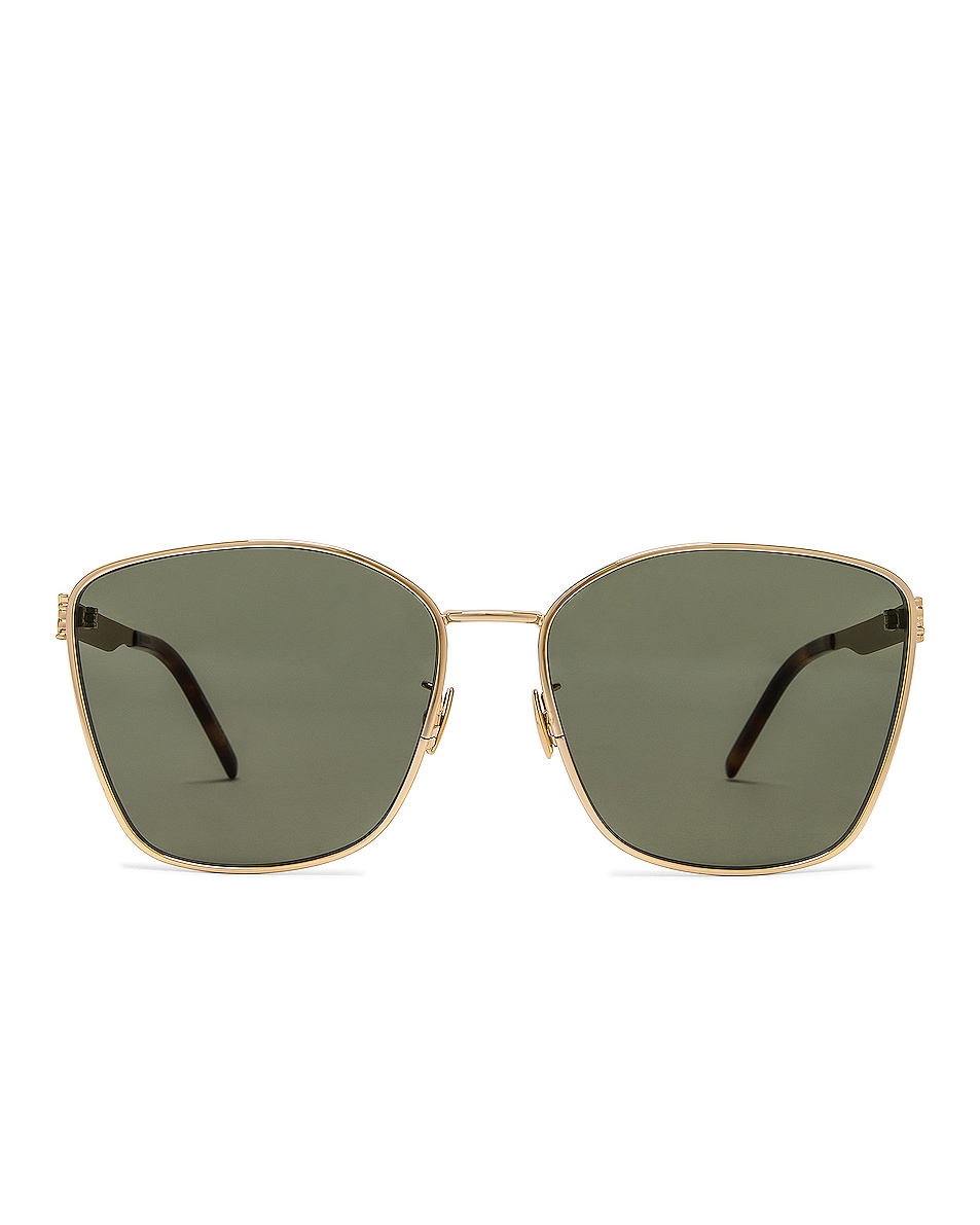 Image 1 of Saint Laurent Square Metal Sunglasses in Gold
