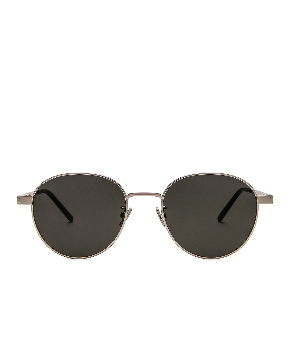 Image 1 of Saint Laurent Metal Round Sunglasses in Silver