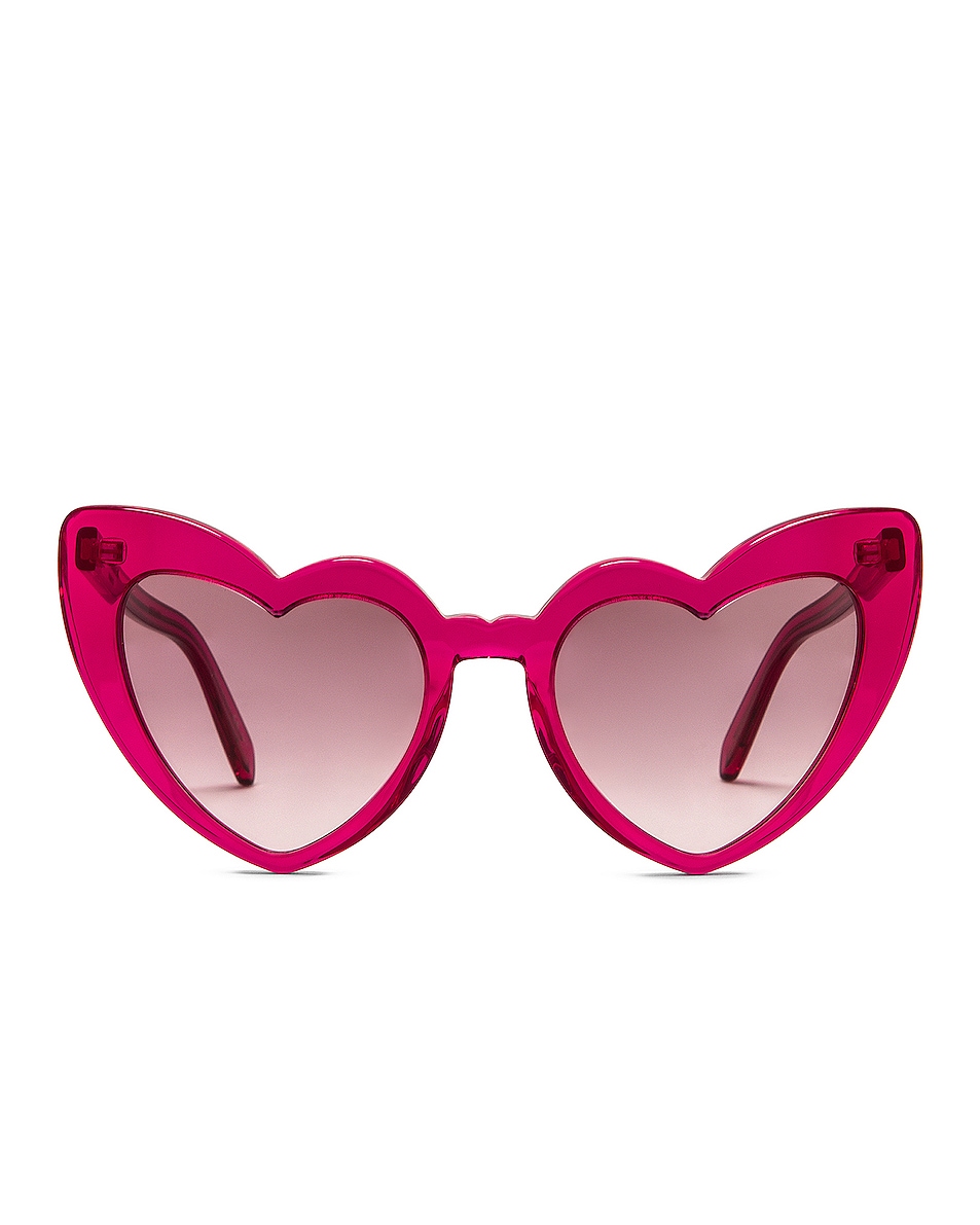 Image 1 of Saint Laurent Heart Sunglasses in Pink