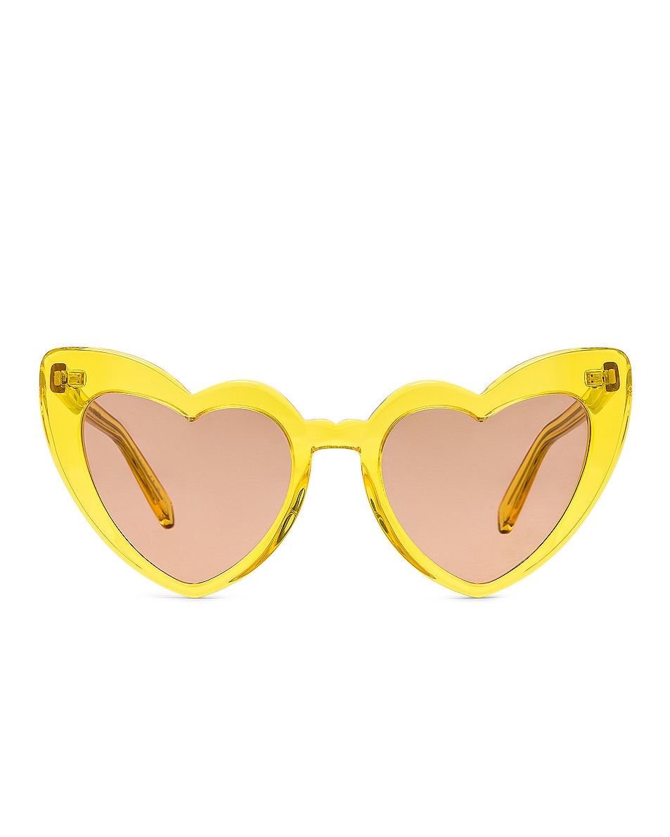 Image 1 of Saint Laurent Heart Sunglasses in Yellow