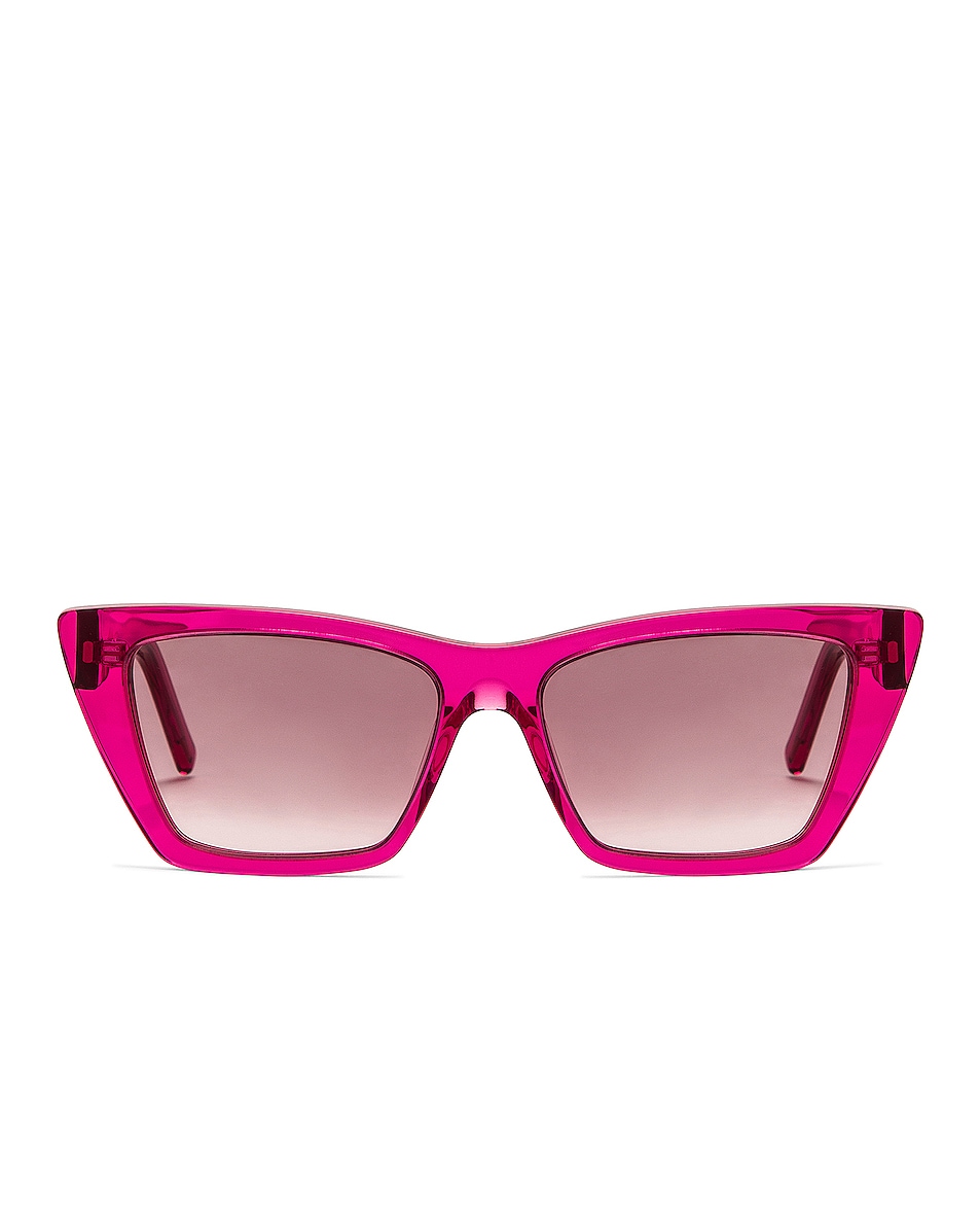 Image 1 of Saint Laurent Rectangle Sunglasses in Pink