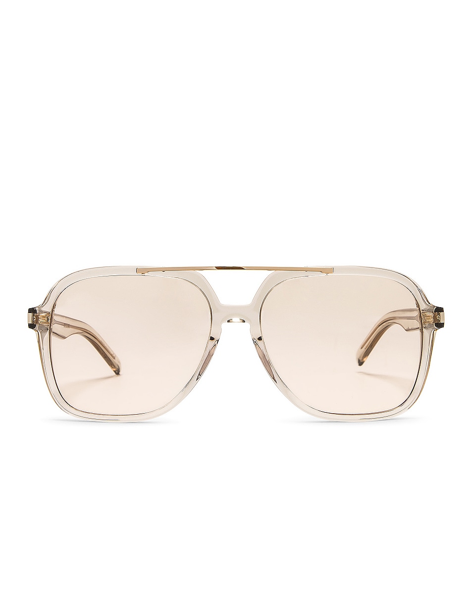 Image 1 of Saint Laurent Acetate Optical Eyeglasses in Transparent Cream & Light Gold