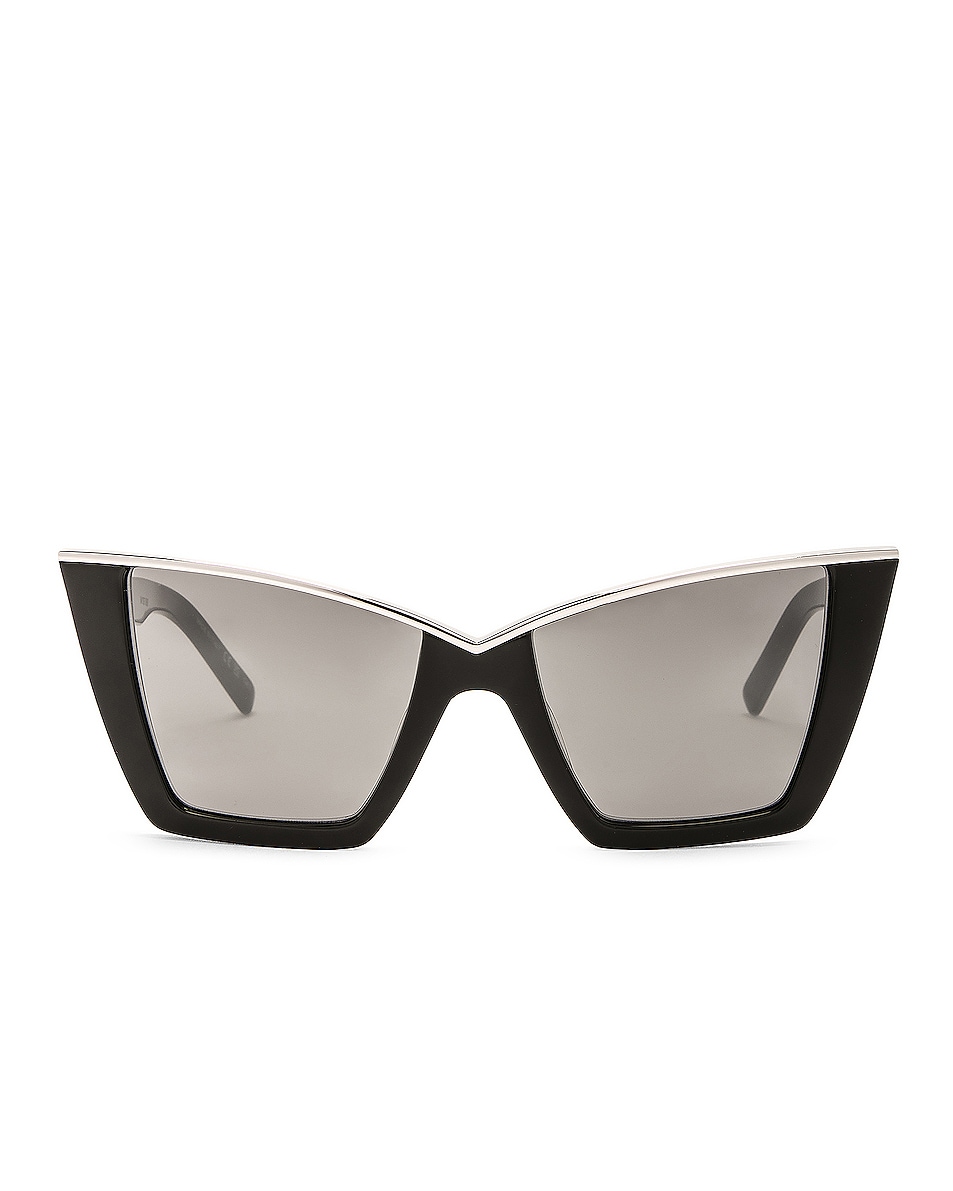 Image 1 of Saint Laurent Cat Eye Sunglasses in Black & Silver